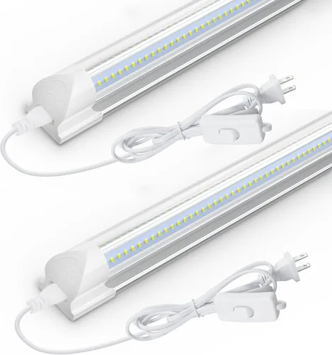 CNSUNWAY Luz LED de Taller de 1.5 Pies, Iluminación Bajo Gabinete de 20W de Alta Eficiencia (6000K Blanco Frío), Accesorios de Tubo T8 en Forma de V