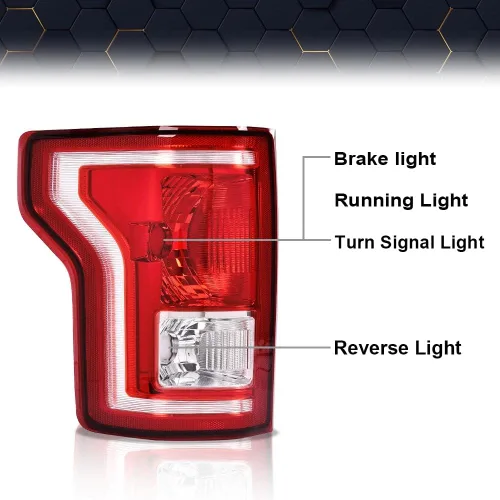 Vista 9 de PIT66 Conjunto de halógeno de luz trasera compatible con Ford F150 SSV 2016-2017/compatible con F150 2015-2017 (submodelo: Lariat, XL, XLT)