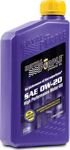 Vista 2 de Royal Purple 54020 Aceite de motor sintético de alto rendimiento SAE 0W-20 con licencia API, 5 cuartos de galón, (caja de 4)