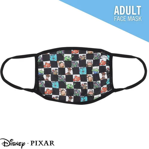 Vista 2 de Concept One Disney Pixar Personajes Mash-Up - Máscara facial a cuadros para adultos, multicolor, Multi