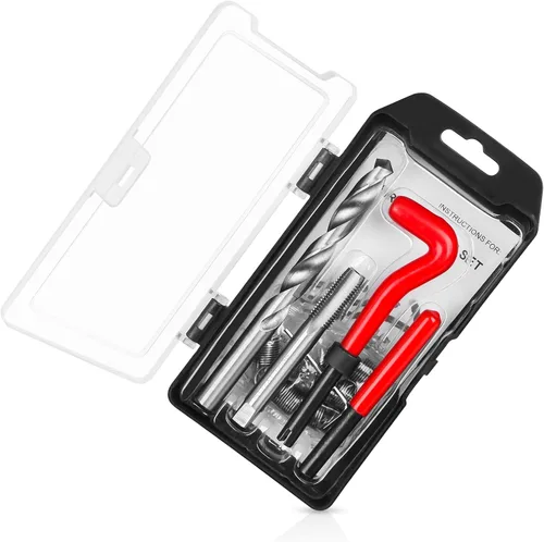 Vista 9 de Kit de reparación de roscas M5 X 0.8mm, kit de inserción de reparación de rosca métrica compatible con juego de herramientas manuales para roscas