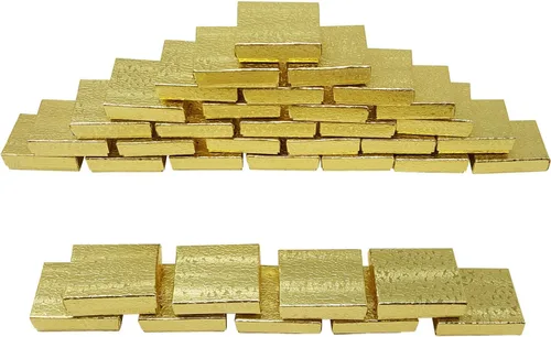 Vista 2 de MOOCA 100 piezas de papel de cartón relleno de algodón, caja de joyería dorada, número 11, 2 1/8 x 1 5/8 x 3/4 pulgadas, color dorado