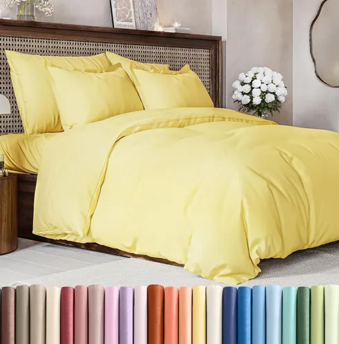 Vista 50 de Juego de funda de edredón tamaño Queen - Funda de edredón extra suave tamaño Queen 90 x 90 con 2 fundas de almohada - Ropa de cama de hotel de lujo
