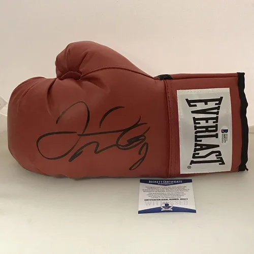 Guante de boxeo Everlast rojo firmado por Floyd Mayweather Jr. "Money", con certificación Beckett BAS COA