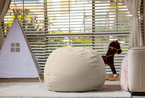 Vista 8 de WEKAPO Puf de almacenamiento de animales de peluche para niños, puf con cremallera rellenable para organizar juguetes de peluche, lona de algodón