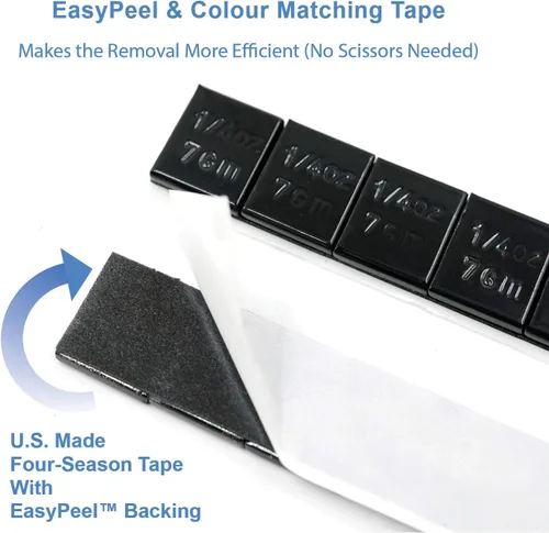 Vista 3 de CKAuto 0.25 onzas, negro, peso adhesivo en rollo de rueda, 5 kgs/11 lb/rollo, 715 piezas, calidad de equipo original