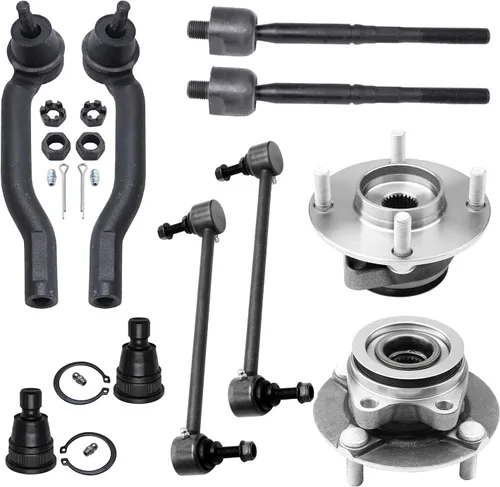 Vista 562 de Detroit Axle - Kit de cubos de rodamiento de rueda delantera de 6 piezas para Dodge Dart 2013-2016, Chrysler 200 2015-2017, 2 cojinetes de rueda
