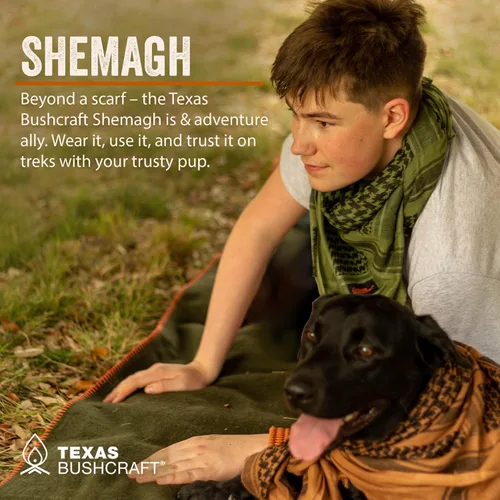 Vista 6 de Texas Bushcraft Tactical Shemagh - Auténtico Keffiyeh 100% algodón para tu equipo de camping, senderismo y mochilero