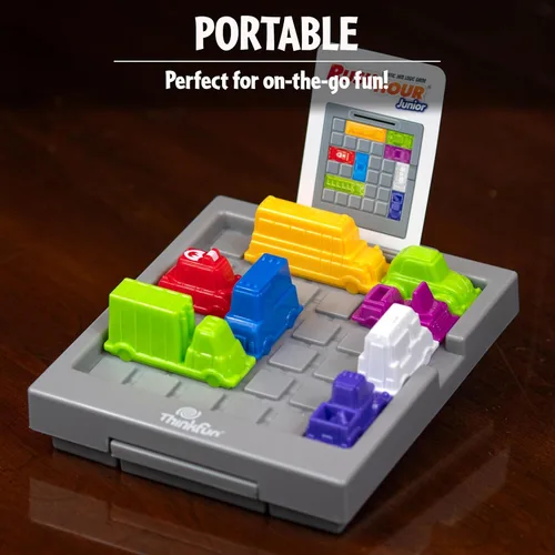 Vista 2 de ThinkFun Rush Hour Junior - Juego clásico de lógica de atasco de tráfico - Nuevo aspecto para 2024 - Juguete STEM para niños - Rompecabezas
