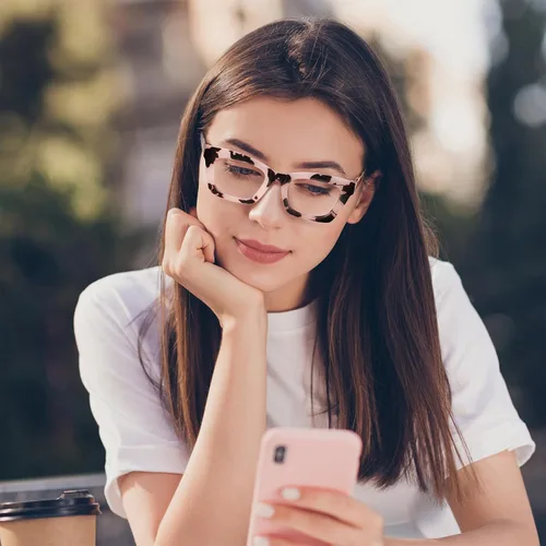 Vista 3 de Gafas de lectura para mujer, con bloqueo de luz azul, filtro UV cuadrado, lentes de lectura para hombres y mujeres