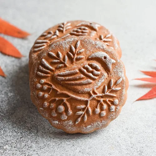 Vista 5 de Molde de Galletas de Madera Tallada con Pájaro - Cortador de Galletas de Jengibre DIY con Prensa de Relieve
