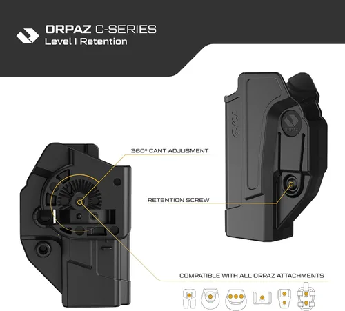Vista 9 de Orpaz C-Series G17 Holster Left Handed Compatible with Glock 17 Holster, Level I/Level II OWB Holsters