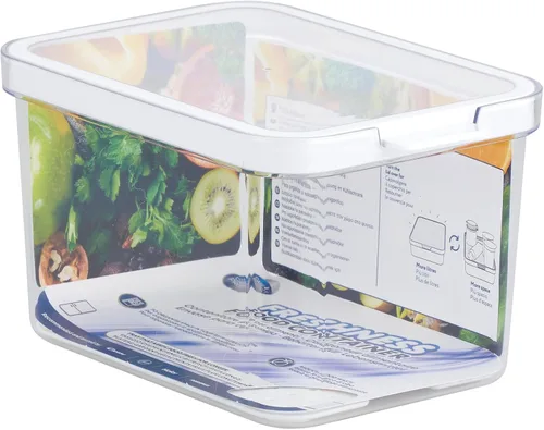 Vista 5 de Care+Protect - Contenedor de almacenamiento de alimentos para refrigerador con tapa, grande de 2 litros, mango ergonómico fácil de abrir, apilable