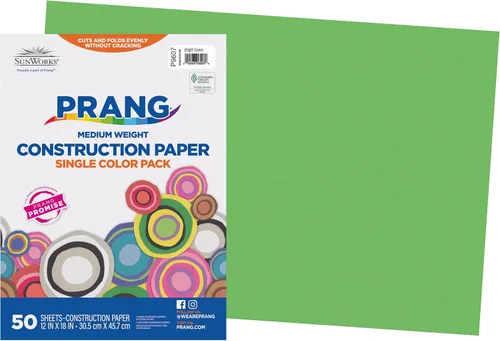 Vista 11 de Prang (anteriormente SunWorks) Papel de construcción, blanco brillante, 12 x 18 pulgadas, 50 hojas