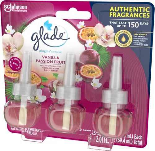Vista 13 de Glade PlugIns, Vanilla Passion Fruit - Repuesto de ambientador, aceites esenciales y perfumados para el hogar y el baño, aroma de vainilla y fruta