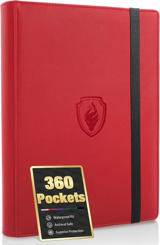 Vista 30 de Carpeta de tarjetas prémium con 9 bolsillos para 360 tarjetas, carpeta de tarjetas coleccionables de poliuretano resistente, álbum de colección