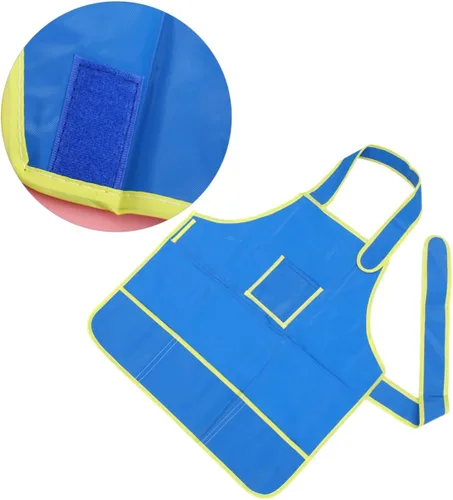 Vista 7 de SOLUSTRE Art Smock for DIY Painting Drawing Apron for Ages Blue for Creative Fun and Mess Crafts