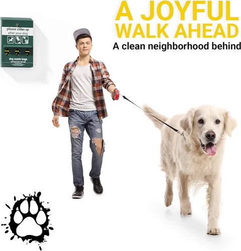 Vista 9 de Estación de basura para perros, juego de 3 rollos de bolsas de basura de mascotas de alta calidad, 600 bolsas extra gruesas y fuertes