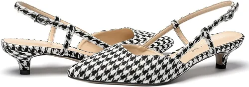 Vista 6 de WAYDERNS Zapatos de tacón bajo con correa puntiaguda de charol para mujer, 1.5 pulgadas