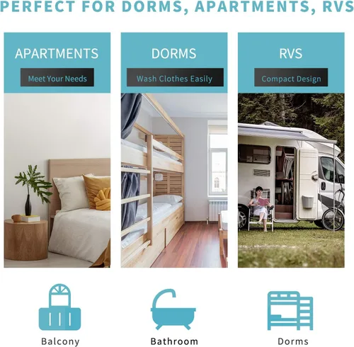 Vista 8 de Auertech Lavadora portátil, 18 libras, mini lavadora y secador de giro en combo, lavadora de 12 libras, centrifugado de 6 libras, máquina