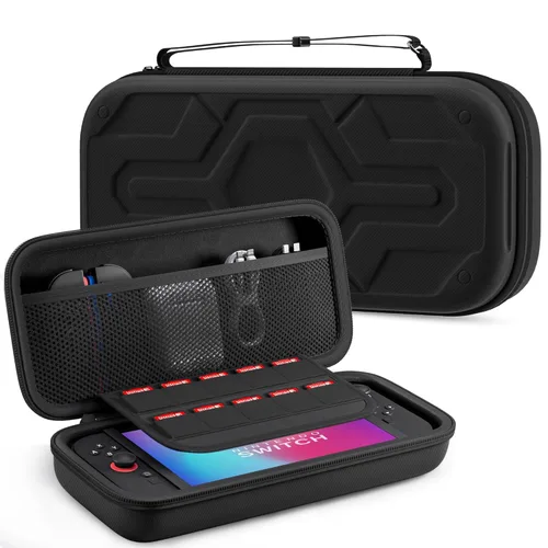 Vista 14 de RHOTALL Hard Protective Carrying Case Compatible with Nintendo Switch 2 2025,Travel Storage Bag Holds Switch 2 Console,10 Games, Power Adpater