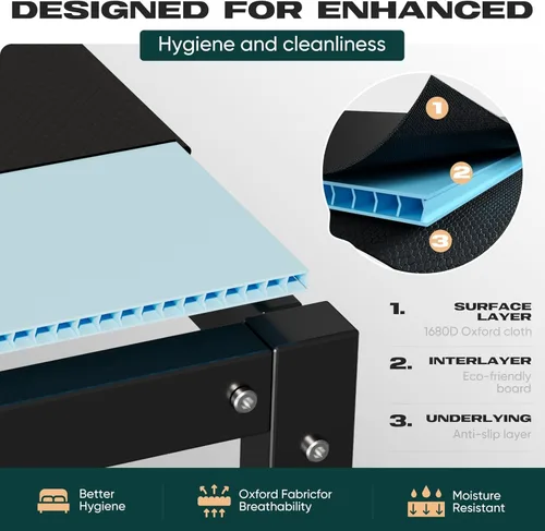 Vista 6 de Bunkie Board Queen (60 x 80) - Tablas de plástico huecas de alta calidad de 0.394 in para debajo del colchón, soporte resistente, transpirable