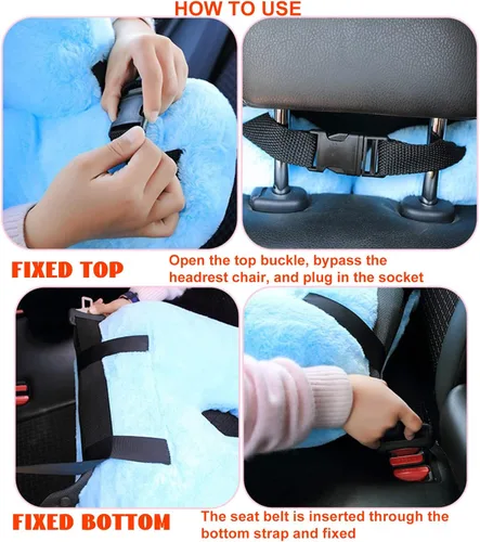 Vista 6 de S-SNAIL-OO Almohada de viaje para automóvil (28 x 18 pulgadas), almohada en forma de U, almohada de sueño de viaje de larga distancia para soporte