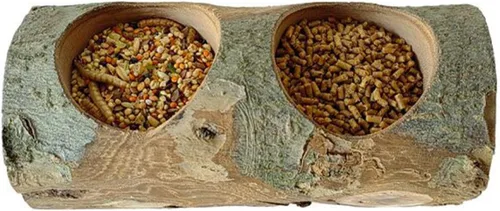 Cuenco de alimentación de madera de manzana para animales pequeños, plato de comida para conejillo de indias, loros de chinchilla