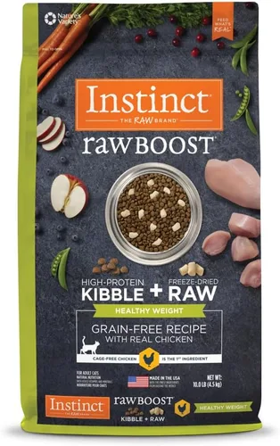 Vista 12 de Instinct Raw Boost Indoor Health Receta sin granos con pollo real natural seco para gatos, bolsa de 5 libras