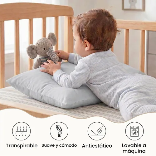 Vista 5 de EXQ Home - Fundas de almohada para niños pequeños 13x18, juego de 2 fundas de almohada de viaje, funda de almohada pequeña para almohada de bebé