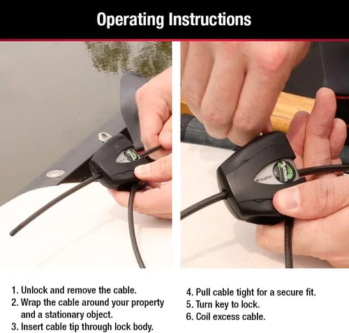 Vista 4 de Master Lock Candado de bicicleta Python negro con llave, candado de cable de metal ajustable tiene un revestimiento de vinilo resistente a