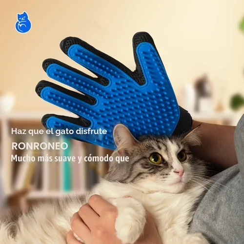 Vista 3 de Guante para peinar mascotas, versión mejorada,guante de desprendimiento suave, eficiente guante removedor de pelo de mascotas, herramienta de masaje