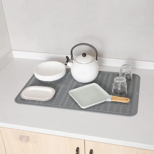 Vista 773 de MicoYang Alfombrilla de Silicona para Secar Platos de Múltiples Usos, Fácil de Limpiar, Ecológica, Alfombrilla de Silicona Resistente al Calor