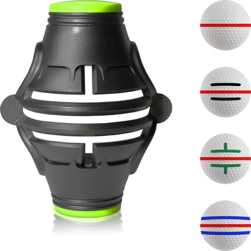 Paquete de 1 marcador de pelota de golf de triple línea de 360°, herramienta de marcador de línea de pelota de golf, plantilla de marcador de pelota