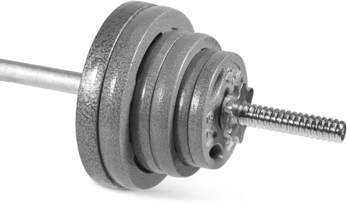 Vista 8 de WF Athletic Supply Juego de mancuernas ajustables con mango de barra recta o rizado EZ roscado cromado de 1 pulgada, entrenamiento de fuerza