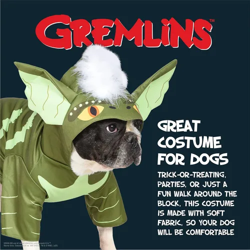 Vista 4 de Warner Bros Disfraz de perro de los Gremlins de terror con capucha para Halloween, con licencia oficial, talla S