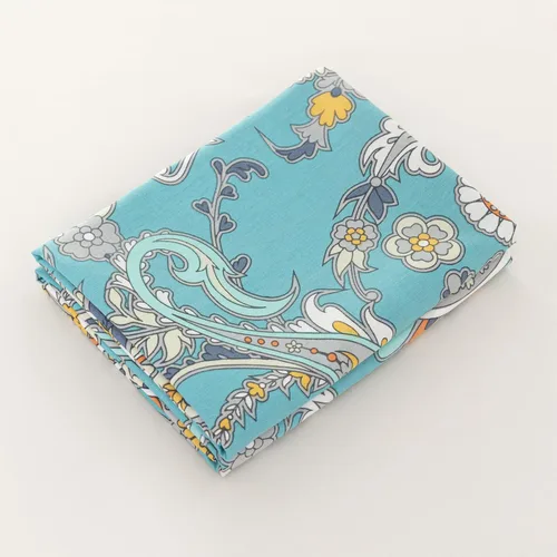 Vista 7 de SUSYBAO Juego de 2 fundas de almohada de tamaño Queen, 100% algodón, estampado floral, estampado de cachemira, color azul aguamarina, con cierre