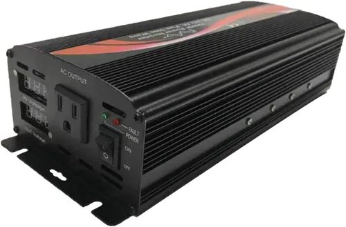 Vista 4 de Convertidor de inversor de corriente de coche de onda sinusoidal pura de 1000 vatios 12 V CC a 110 V 120 V CA 60 Hz con pantalla LED