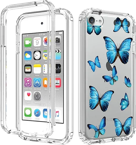 Funda para iPod Touch 6/iPod Touch 5/iPod Touch 7 para niñas, cuerpo completo, a prueba de golpes, transparente, suave, flexible, TPU delgado, funda