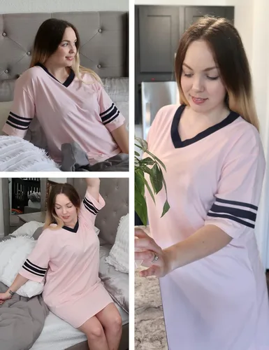 Vista 2 de Ekouaer - Camisón de manga corta para mujer