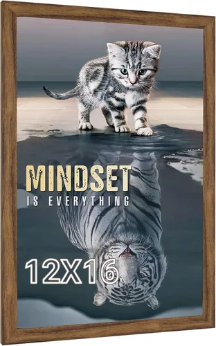 Vista 15 de Marco de 8 x 24 pulgadas de madera natural con veta rústica, marco de 24 x 8 pulgadas en color beige, marco para colgar pósteres de arte, marco de 8