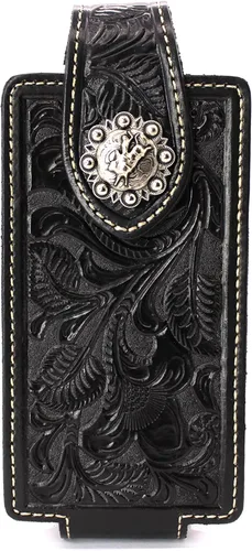 Vista 9 de West Star - Funda universal de cuero para teléfono celular con trabilla para cinturón, cierre magnético, 6 x 3 pulgadas, 342A Longhorn BK
