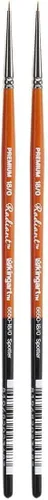 KINGART® Radiant 6650 Spotter Series Pinceles sintéticos dorados prémium para acrílico, óleo y acuarela (paquete de 2)