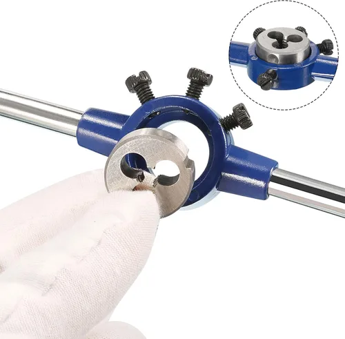 Vista 5 de Juego de mangos de troquel, #4-40 UNC rosca troquelado y ajuste 0.433 in-0.787 in OD / M3-M4 Kit de herramientas