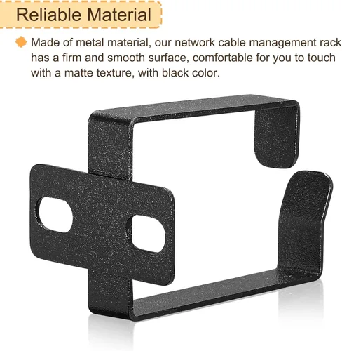Vista 4 de PATIKIL Ganchos de anillo en D para organización de cables para rack de servidores, 10 unidades, organizadores de cables, accesorios de montaje