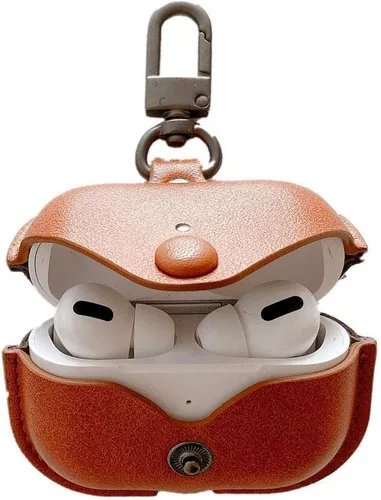 Vista 17 de Funda de cuero genuino compatible con AirPods Pro de 2ª/1ª generación (2023/2022/2019), funda protectora VOMA para Apple AirPods Pro 2/Pro, funda