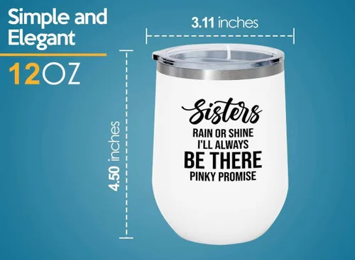 Vista 4 de Bride Proposal White Edition Vaso de vino de 12 onzas – I'll always be there – Regalo conmovedor para boda, despedida de soltera de hermana, novia