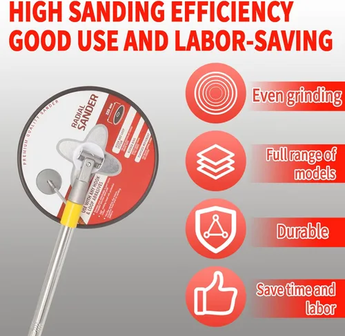 Vista 5 de Upgarded Lijadora de poste para paneles de yeso, lijadora de pared para preparación de pintura, lijadora de paneles de yeso de 9 pulgadas con poste