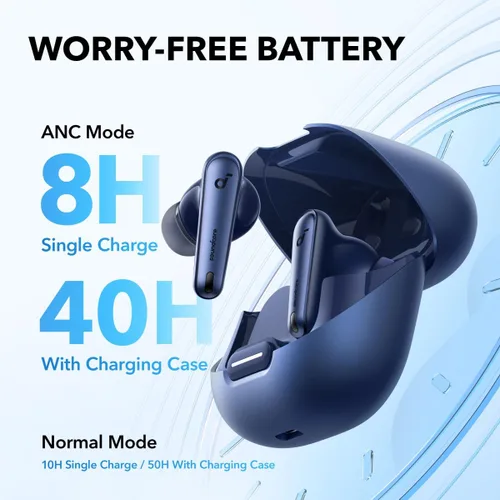 Vista 5 de Soundcore by Anker Liberty 4 NC - Auriculares inalámbricos con cancelación de ruido, 98.5% de reducción de ruido, cancelación de ruido adaptativa a