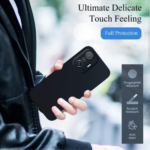 Vista 2 de para Xiaomi 11T Pro Case a prueba de golpes rosa, Xiaomi 11T Pro Funda para teléfono para Xiaomi 11T Funda protectora delgada de PC dura Funda Negro